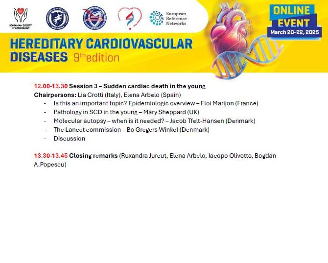 For all passionate about cardiogenetics - go to your agendas and block the afternoons of March 20-21 and the morning of March 22nd 2025! This online course with free registration including such fantastic expert speakers will be an unmissable event! More details&amp;link 1st comment.