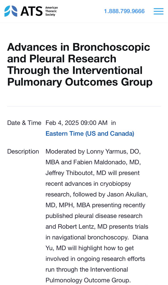 ATS TO Assembly (@atstoa) on Twitter photo 🚨🚨📢 Webinar Alert!
Register for our upcoming <a href="/atscommunity/">American Thoracic Society (ATS)</a> #webinar “Advances in Bronchoscopic and Pleural Research through <a href="/iPulmOG/">Interventional Pulmonary Outcomes Group</a>” on 2/4/25 <a href="/9am/">9AM NEWS</a> EST featuring <a href="/lonnyyarmus/">lonny</a> <a href="/MaldonadoFabien/">Fabien Maldonado 🇺🇸🇫🇷</a> #JeffreyThiboutot #JasonAkulian <a href="/RobJLentz/">Rob Lentz</a> and #DianaYu !!
thoracic.zoom.us/meeting/regist… 🚨🚨📢 Webinar Alert!
Register for our upcoming <a href="/atscommunity/">American Thoracic Society (ATS)</a> #webinar “Advances in Bronchoscopic and Pleural Research through <a href="/iPulmOG/">Interventional Pulmonary Outcomes Group</a>” on 2/4/25 <a href="/9am/">9AM NEWS</a> EST featuring <a href="/lonnyyarmus/">lonny</a> <a href="/MaldonadoFabien/">Fabien Maldonado 🇺🇸🇫🇷</a> #JeffreyThiboutot #JasonAkulian <a href="/RobJLentz/">Rob Lentz</a> and #DianaYu !!
thoracic.zoom.us/meeting/regist…