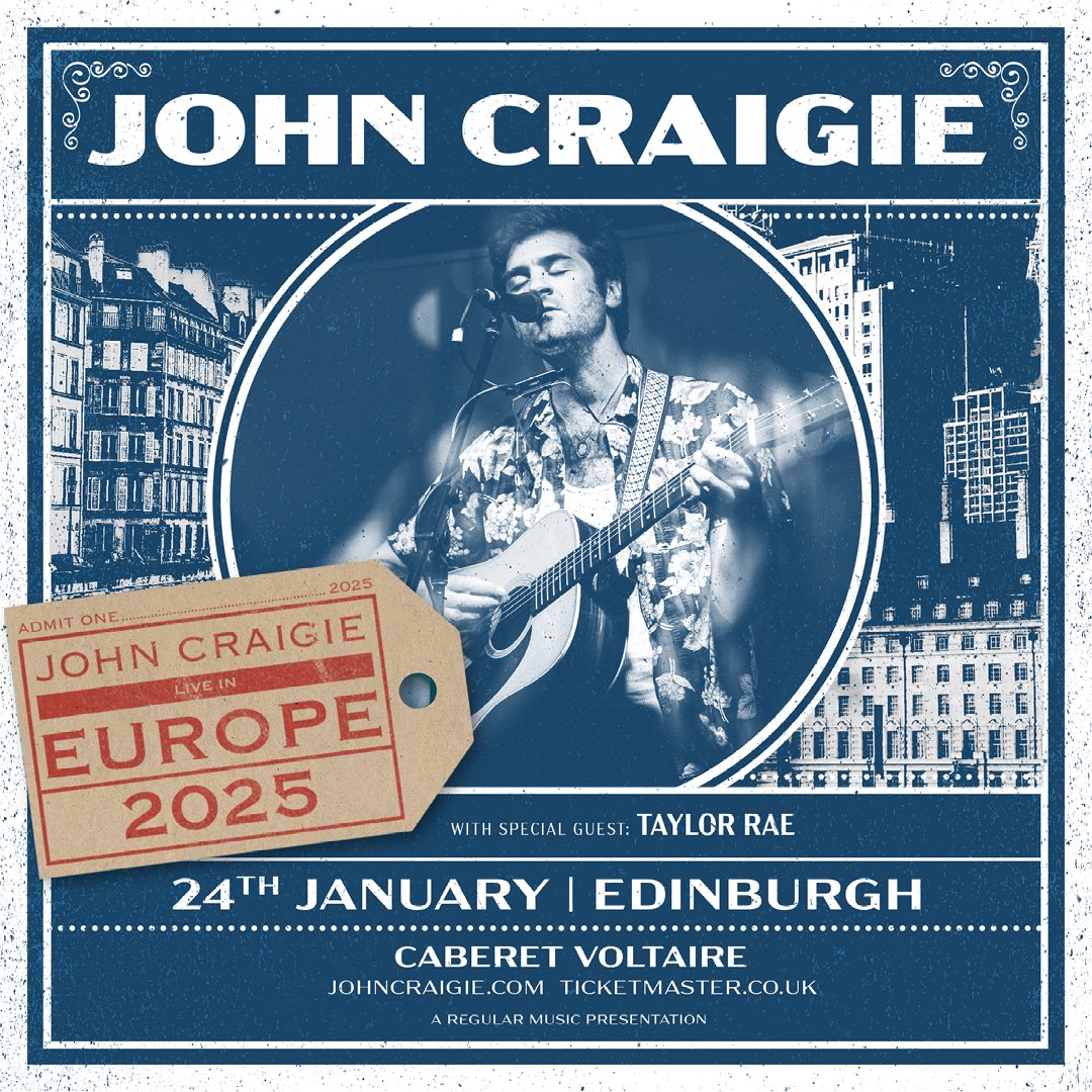 Regular Music (@regularmusicuk) on Twitter photo Tonight’s <a href="/johncraigie/">John Craigie</a> concert at <a href="/cab_vol/">Cabaret Voltaire</a> will go ahead as planned. The artists are in town and the wind looks to be dying down slightly.
For those who can join us, stage times are
8pm - Taylor Rae
8.45pm - John Craigie
10pm - End
Tickets available on the door Tonight’s <a href="/johncraigie/">John Craigie</a> concert at <a href="/cab_vol/">Cabaret Voltaire</a> will go ahead as planned. The artists are in town and the wind looks to be dying down slightly.
For those who can join us, stage times are
8pm - Taylor Rae
8.45pm - John Craigie
10pm - End
Tickets available on the door
