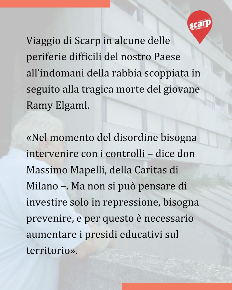 scarpdetenis's tweet photo. Viaggio di Scarp in alcune delle #periferie difficili d'Italia all’indomani della rabbia scoppiata al #Corvetto in seguito alla tragica morte del giovane Ramy Elgaml.
è il dossier di #febbraio di @scarpdetenis, in vendita qui:
https://t.co/IEjY38BQdb https://t.co/eJuVHi7cpS
