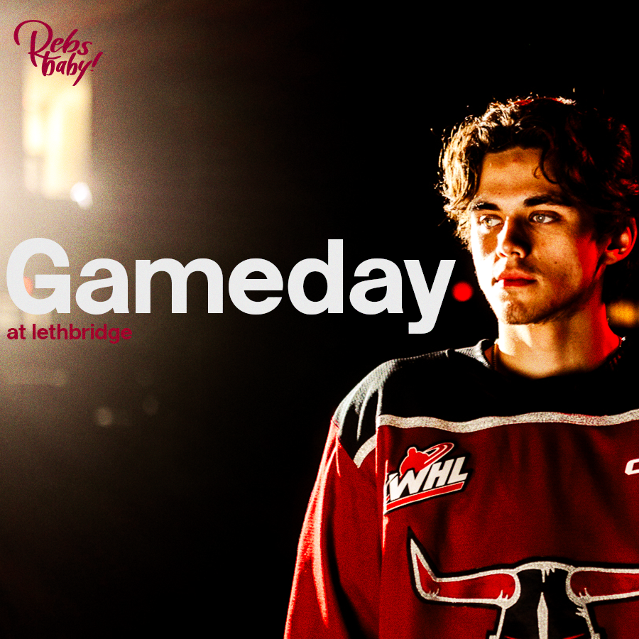 🚨GAMEDAY🚨

We head south tonight to battle the <a href="/WHLHurricanes/">Lethbridge Hurricanes</a> 

📍VisitLethbridge.com Arena - Lethbridge, AB
🕢 7 p.m.
📻📺📰 bit.ly/3PjokLV

#RDREBELS I #WHL I <a href="/1067rewindradio/">1067rewindradio</a>