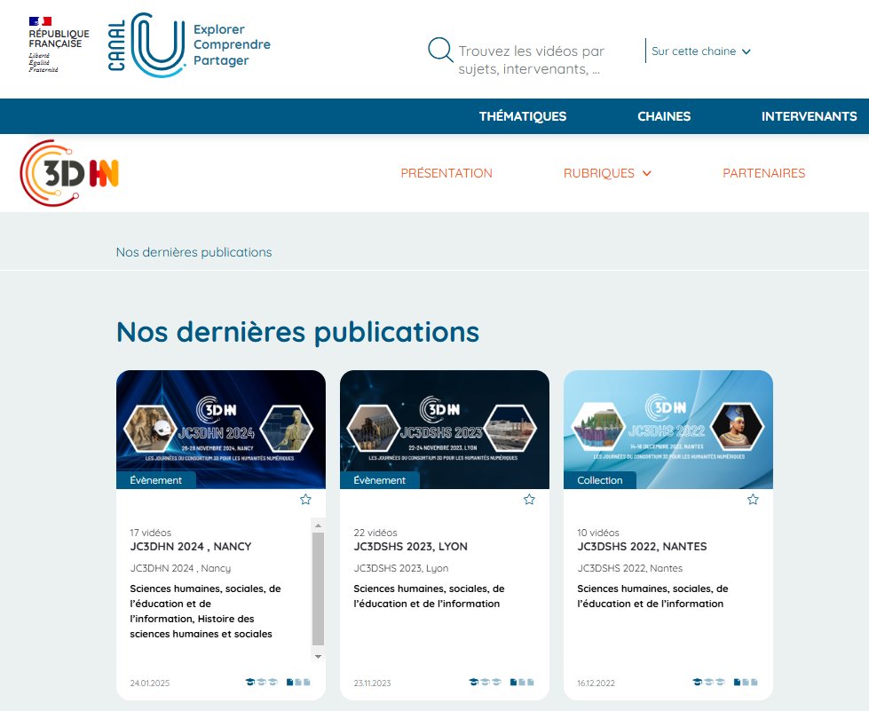 Consortium 3DHN /consortium 3dhn.bsky.socia (@consortium_3d) on Twitter photo Le <a href="/Consortium_3D/">Consortium 3DHN /consortium 3dhn.bsky.socia</a> <a href="/Huma_Num/">Huma-Num</a> a désormais sa chaine sur <a href="/Canal_U/">Canal-U</a>
Toutes les interventions du colloque #JC3DHN2024 sont désormais en ligne, de même que les précédentes éditions
➡️ canal-u.tv/chaines/c3dhn
<a href="/CNRSshs/">CNRS Sciences humaines & sociales</a> <a href="/archeosciences/">Archéosciences Bordeaux</a> <a href="/MAP_UMR3495/">UMR MAP 3495</a> <a href="/Inrap/">Inrap</a> @BibracteBeuvra <a href="/CNRS/">CNRS 🌍</a> Le <a href="/Consortium_3D/">Consortium 3DHN /consortium 3dhn.bsky.socia</a> <a href="/Huma_Num/">Huma-Num</a> a désormais sa chaine sur <a href="/Canal_U/">Canal-U</a>
Toutes les interventions du colloque #JC3DHN2024 sont désormais en ligne, de même que les précédentes éditions
➡️ canal-u.tv/chaines/c3dhn
<a href="/CNRSshs/">CNRS Sciences humaines & sociales</a> <a href="/archeosciences/">Archéosciences Bordeaux</a> <a href="/MAP_UMR3495/">UMR MAP 3495</a> <a href="/Inrap/">Inrap</a> @BibracteBeuvra <a href="/CNRS/">CNRS 🌍</a>