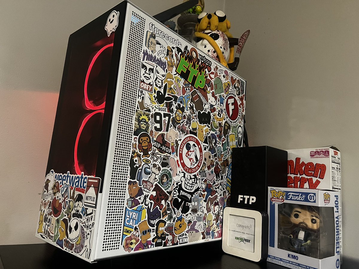 Got bored and stickerbombed my pc 😂