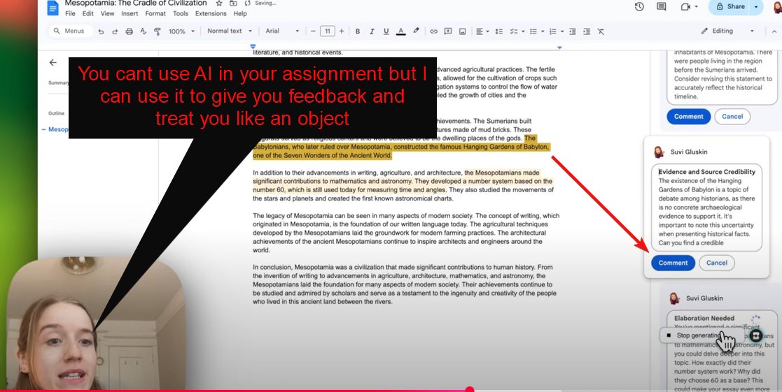 I found this image today- I see the point about AI feedback . The Brisk website says- "Brisk gets you "80% of the way there," and it is highly recommended that teachers add their own "tone of voice" to make the feedback feel personal. Feedback must feel "organic" to students".