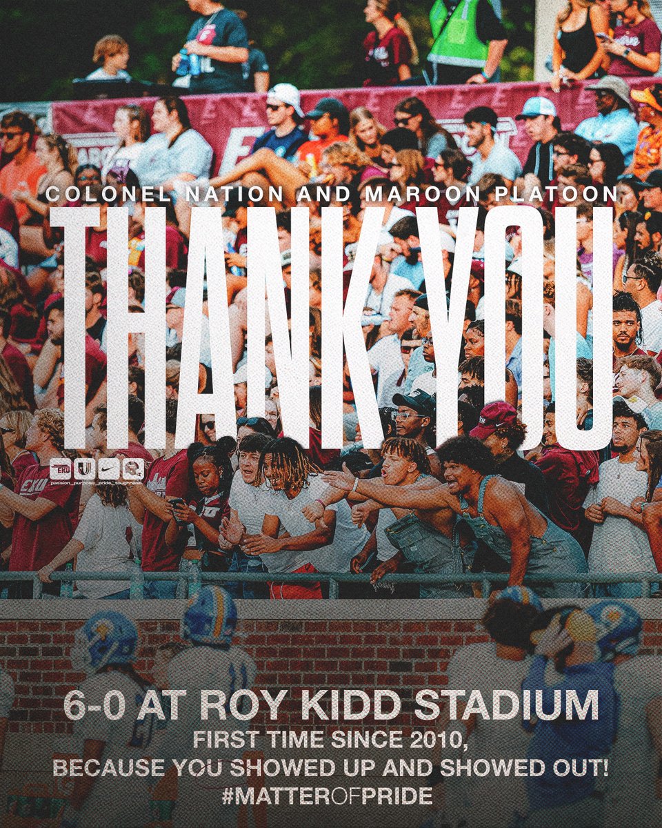 Colonel Nation &amp; Maroon Platoon, THANK YOU!

You helped make RKS a fortress, supporting us as we went 6-0 at home in 2024, the first undefeated season at home since 2010!

#E2W | #MatterOfPride
