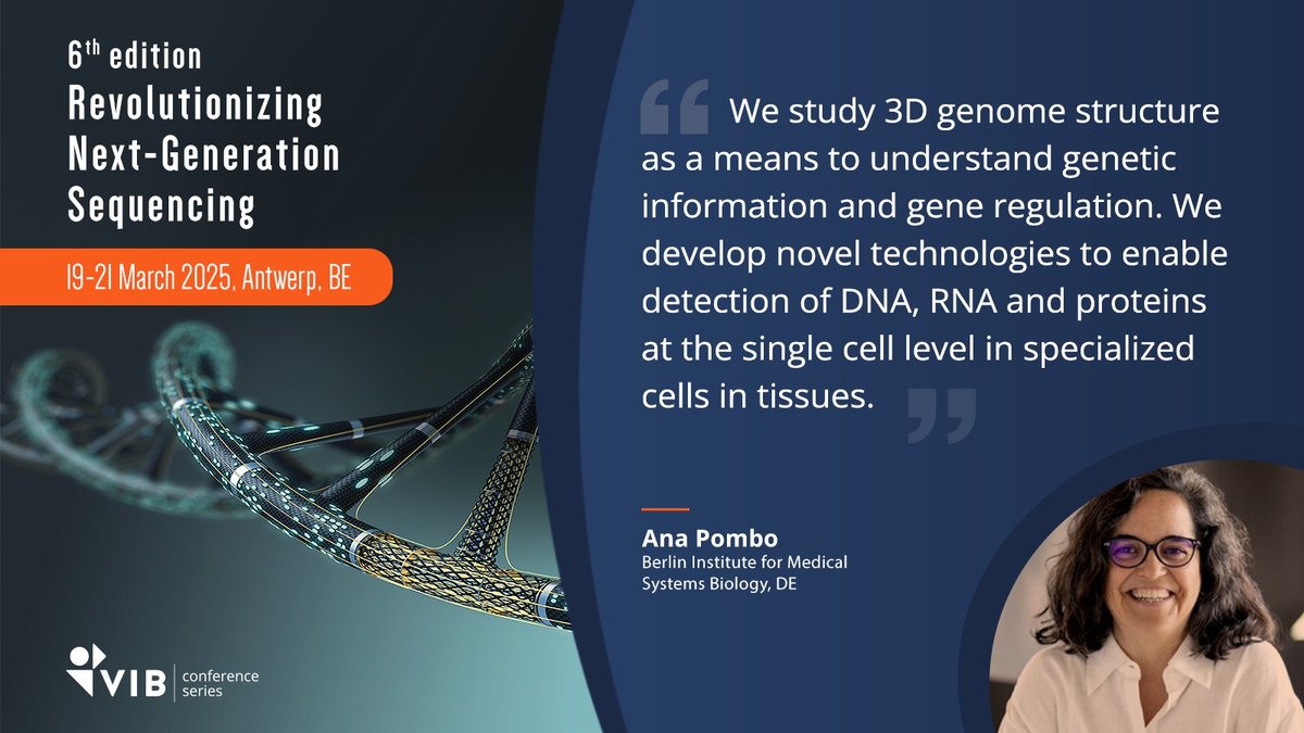 🚨 Join us for the 6th Edition of RNGS!
📅 Early bird deadline of February 5
📍 Antwerp, Belgium
🔗 vibbio.tech/47fK6c1
🔬 Featuring leading experts like Ana Pombo (<a href="/apombo1/">Prof Ana Pombo</a> ) exploring 3D genome structure &amp; single-cell technologies!