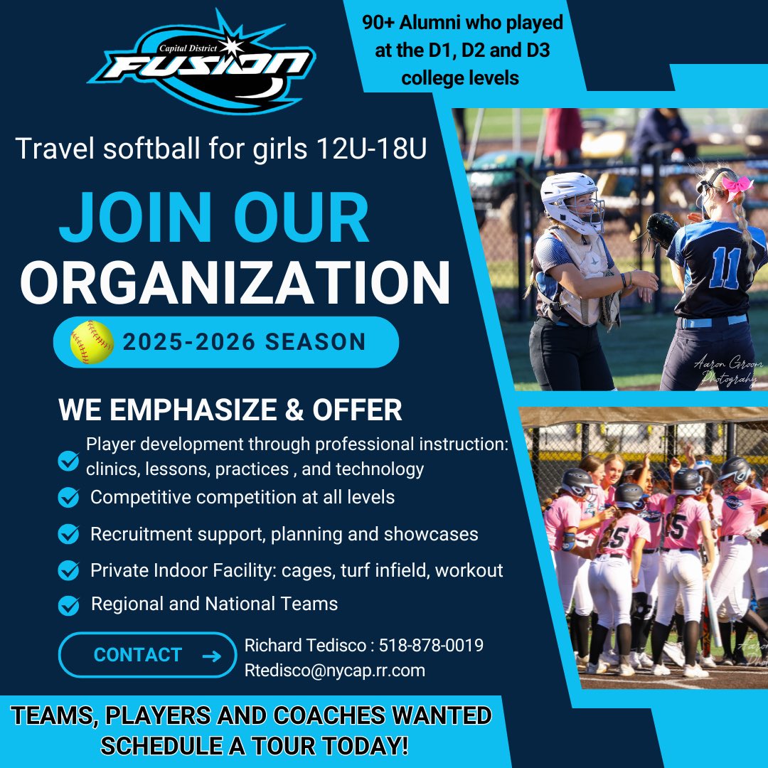 If you are interested in coaching or bringing your team over to an organization that emphasizes player development, thorough professional instruction and a competitive as well as supportive team environment please contact Richard Tedisco at Rtedisco@nycap.rr.com or 518-878-0019