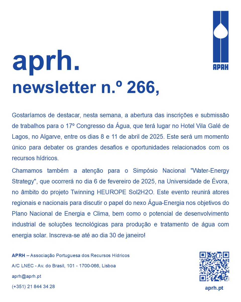 Newsletter da APRH nº 266

aprh.pt/Newsletter/new…

#aprh #agua #recursoshidricos #water