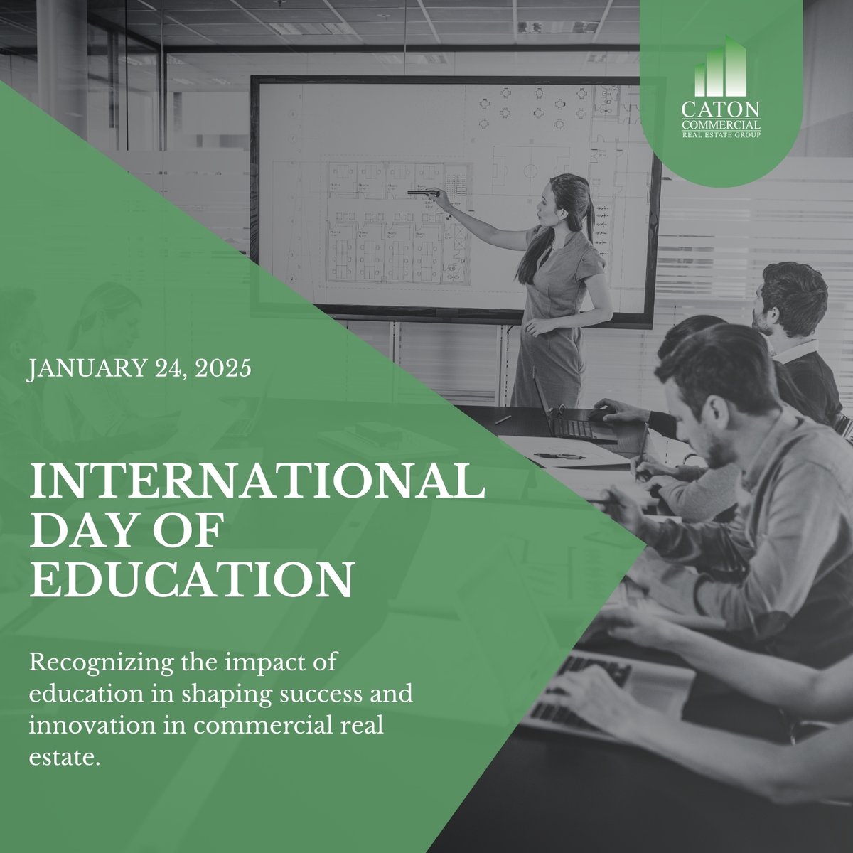 CatonCommercial's tweet photo. 📚🌍 On this International Day of Education, we celebrate the value of learning and growth. Follow us to stay connected with updates about our team, services, and expert insights into the ever-evolving world of commercial real estate.  #CatonCRE https://t.co/yItgEiazvA