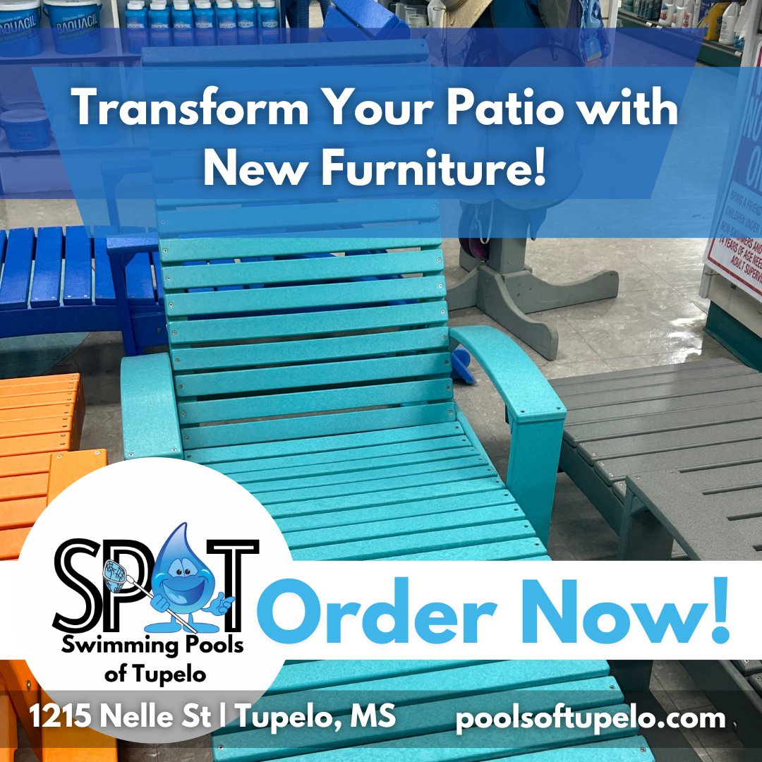 PoolsofTupelo's tweet image. Transform your outdoor space with Swimming Pools of Tupelo's stylish and durable furniture, designed for ultimate comfort. 🌞 Order now for spring delivery and enjoy your perfect patio just in time for the season! 🪑🌸

poolsoftupelo.com

#poolsoftupelo #OutdoorFurniture