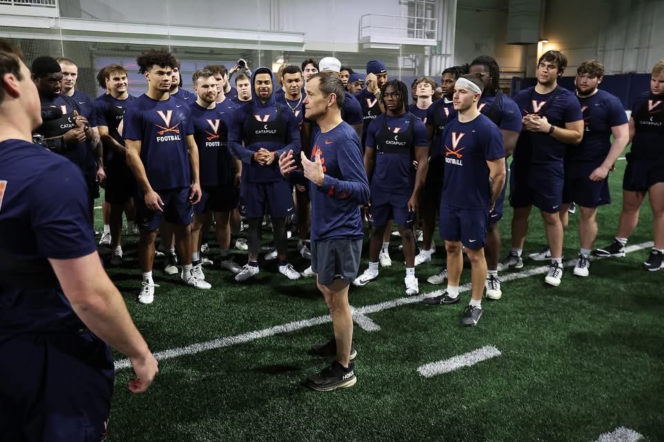 Early-morning conditioning with the football team went surprisingly well, even if I had to take a few more breaks than the players did. Thanks for letting me crash practice, Hoos!