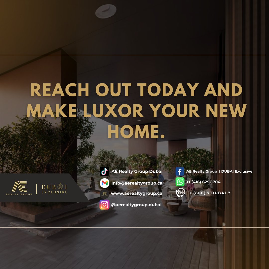 AERealtyGroup's tweet photo. Experience the timeless sophistication of Luxor by Imtiaz, a stunning residence in the heart of Dubai! 

Reach out to us today for expert guidance and take the first step towards securing your piece of Dubai's elite real estate! 🌟

#DubaiRealEstate #InvestInDubai #LuxuryLiving https://t.co/eK5tYcPSvT