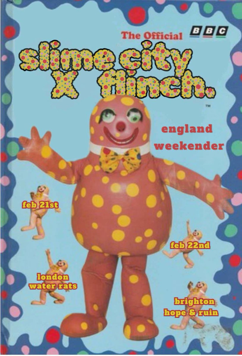 SLIME CITY Official MySpace Page (@slimecitymusic) on Twitter photo Very windy.
Anyway here's the official slime city and <a href="/flinch_music/">flinch.</a> England weekender 🎉
21 FEB // London <a href="/Water_Rats/">The Water Rats</a> (w/ <a href="/KeithTotp/">Keith TOTP</a>)
22 FEB // Brighton <a href="/thehopeandruin/">The Hope & Ruin</a> (w/ Beat Express)
Tickets ➡️ IN BIO or below! Very windy.
Anyway here's the official slime city and <a href="/flinch_music/">flinch.</a> England weekender 🎉
21 FEB // London <a href="/Water_Rats/">The Water Rats</a> (w/ <a href="/KeithTotp/">Keith TOTP</a>)
22 FEB // Brighton <a href="/thehopeandruin/">The Hope & Ruin</a> (w/ Beat Express)
Tickets ➡️ IN BIO or below!