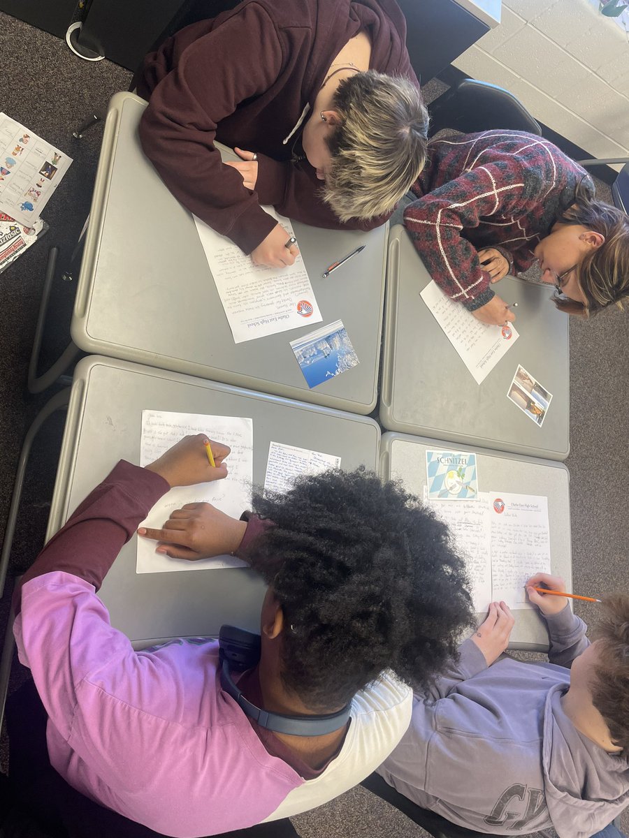 German students were all smiles as they read postcards from <a href="/olatheschools/">Olathe Public Schools</a> partner school in Germany, Gymnasium <a href="/Penzberger/">Penzberg</a>. Nothing like getting actual mail in another language to practice reading, writing, and to connect with another culture! <a href="/OlatheWl/">Olathe WL</a> <a href="/AATGOnline/">AATG</a> <a href="/GI_Chicago/">Goethe-Institut CHI</a>
