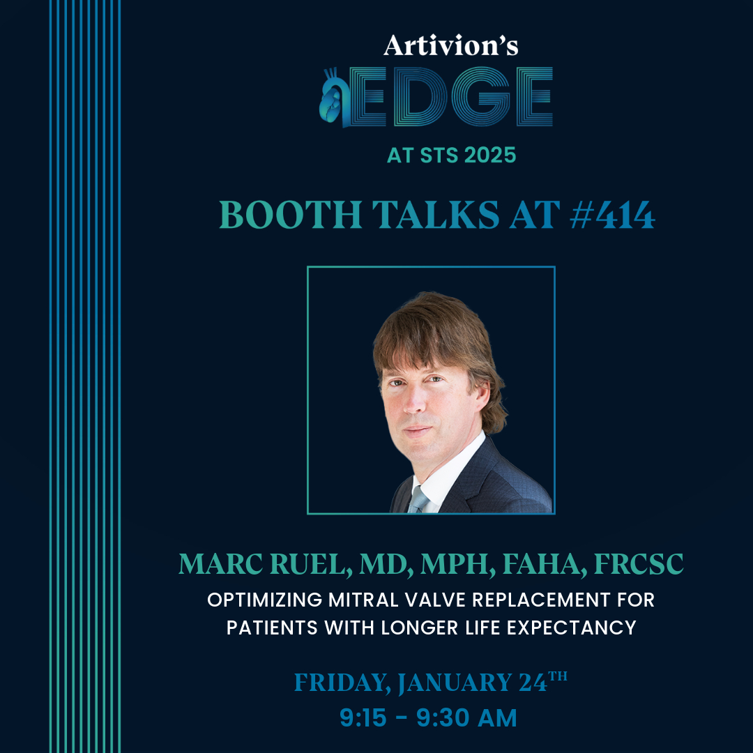 Artivion (@artivioninc) on Twitter photo Don't miss this morning's presentation at #STS2025 by <a href="/RuelMarc1/">Marc Ruel, MD, MPH</a>: Optimizing Mitral Valve Replacement for Patients with Longer Life Expectancy. 9:15AM in Booth 414. @STS_Ctsurgery #medicaleducation Don't miss this morning's presentation at #STS2025 by <a href="/RuelMarc1/">Marc Ruel, MD, MPH</a>: Optimizing Mitral Valve Replacement for Patients with Longer Life Expectancy. 9:15AM in Booth 414. @STS_Ctsurgery #medicaleducation