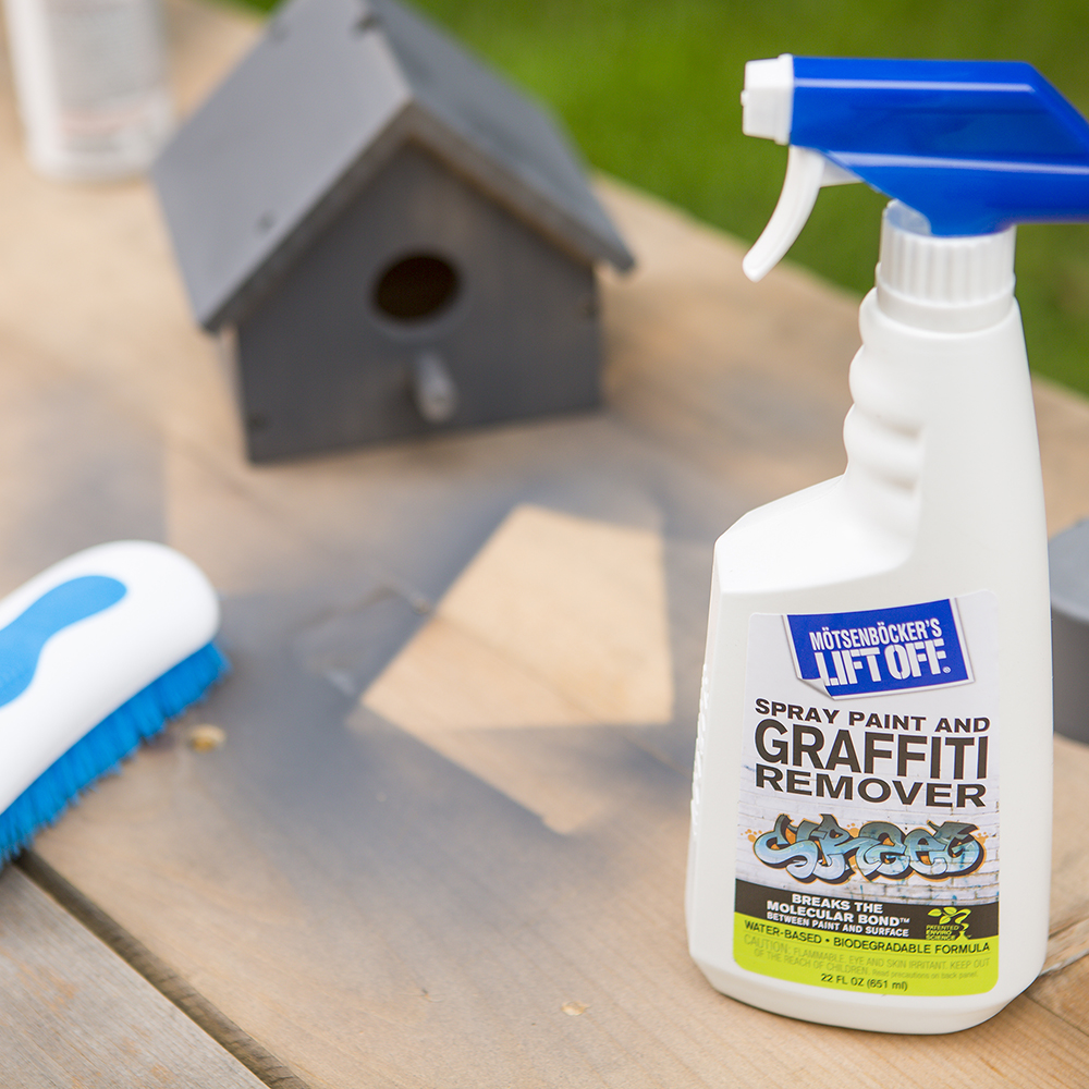 LiftOffInc's tweet photo. Tackle tough spray paint and graffiti stains with ease! 🎨✨ Lift Off® Spray Paint &amp; Graffiti Remover Breaks the Molecular Bond™ for hassle-free cleanup and DIY success. 💪 Perfect for any project! https://t.co/DsxujY8crV