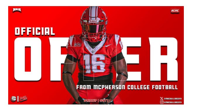 KURTIS “RED” Gilvin (@kurtisg55) on Twitter photo Blessed to receive a offer from McPherson college <a href="/CoachJFisc/">Coach Fiscus</a> <a href="/CoachDBurnett/">Darrell Burnett</a> <a href="/mackjames56/">Mckinze James</a> <a href="/HotSpringsFB/">Hot Springs Football</a> <a href="/CoachBHembree/">Brian Hembree</a> <a href="/CoachMoneagle/">Kenny Moneagle</a> Blessed to receive a offer from McPherson college <a href="/CoachJFisc/">Coach Fiscus</a> <a href="/CoachDBurnett/">Darrell Burnett</a> <a href="/mackjames56/">Mckinze James</a> <a href="/HotSpringsFB/">Hot Springs Football</a> <a href="/CoachBHembree/">Brian Hembree</a> <a href="/CoachMoneagle/">Kenny Moneagle</a>