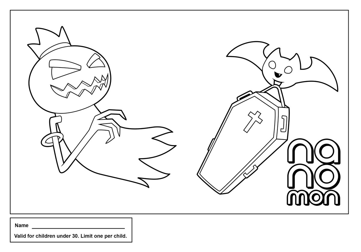 Look! It’s Nanomon royalty, 🎃 Pumpking! 

Find out what they’re 👻 floating up to in today’s 🐹 Nanomon coloring page🦇