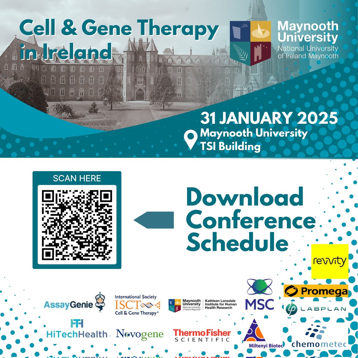 Prof Karen English (@kenglishlab) on Twitter photo Really excited to share the final programme for Cell & Gene Therapy in Ireland <a href="/MaynoothUni/">Maynooth University</a> on Jan 31st #CGTI25 #CellTherapy #GeneTherapy use the QR code or website to access it maynoothuniversity.ie/news-events/co… Please Share Really excited to share the final programme for Cell & Gene Therapy in Ireland <a href="/MaynoothUni/">Maynooth University</a> on Jan 31st #CGTI25 #CellTherapy #GeneTherapy use the QR code or website to access it maynoothuniversity.ie/news-events/co… Please Share