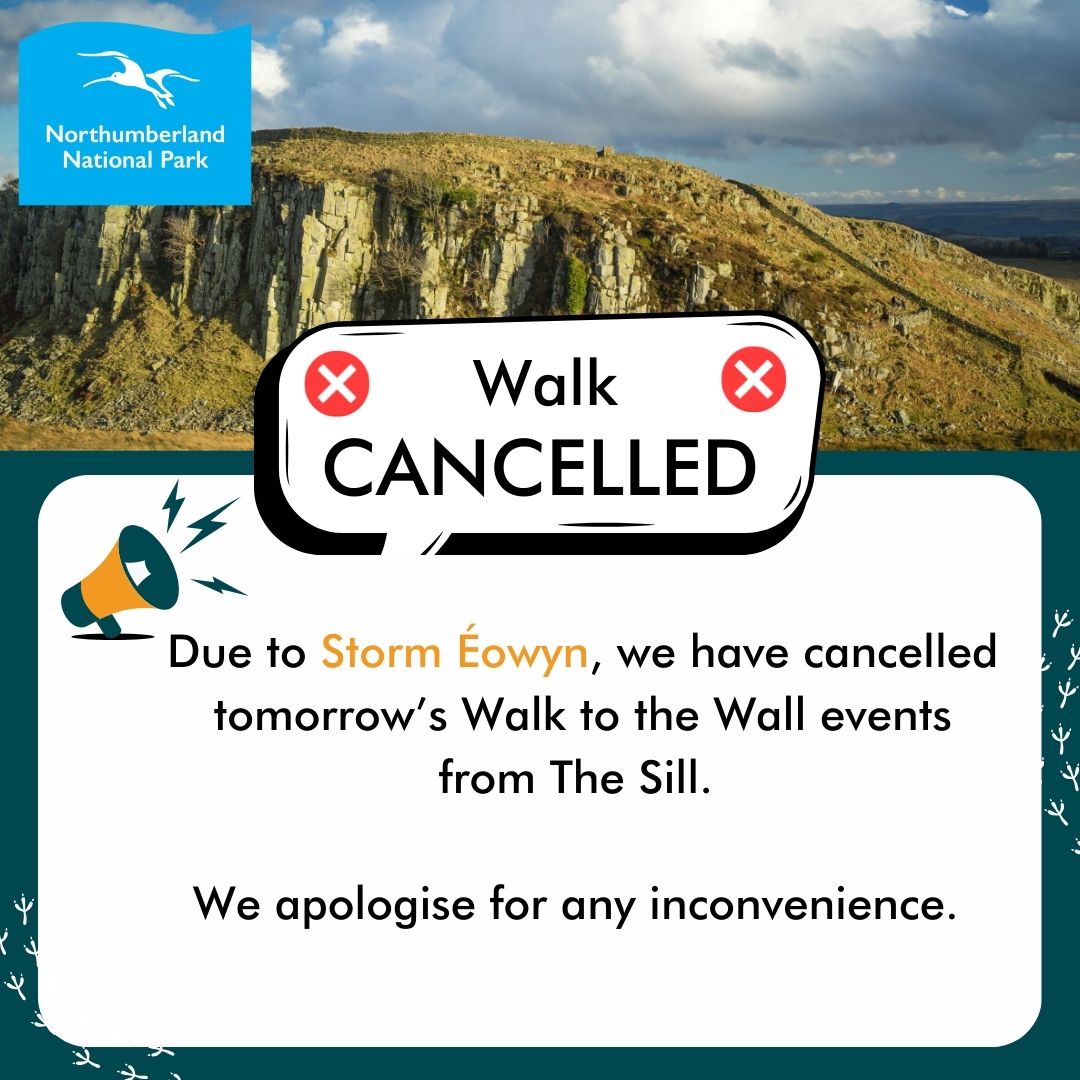 Due to Storm Éowyn, tomorrow's Walk to the Wall event is cancelled (25 January 2025).