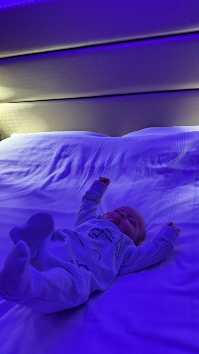 Our Archie already loving his <a href="/premierinn/">Premier Inn</a> bed