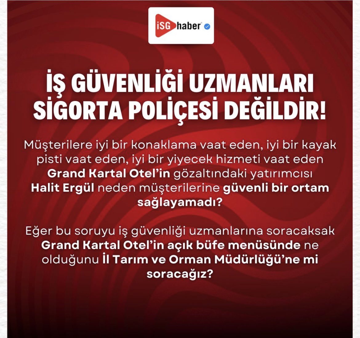 #isguevenliğiuzmanıguenahkecisideğildir 
#isguevenliğiuzmanınadokunma 
<a href="/banuel/">Banu EL</a> 
<a href="/metesohtaoglu/">Mete Sohtaoğlu</a> 
<a href="/ahaber/">A Haber</a> 
<a href="/simsekogun/">Ogün Şimşek</a>