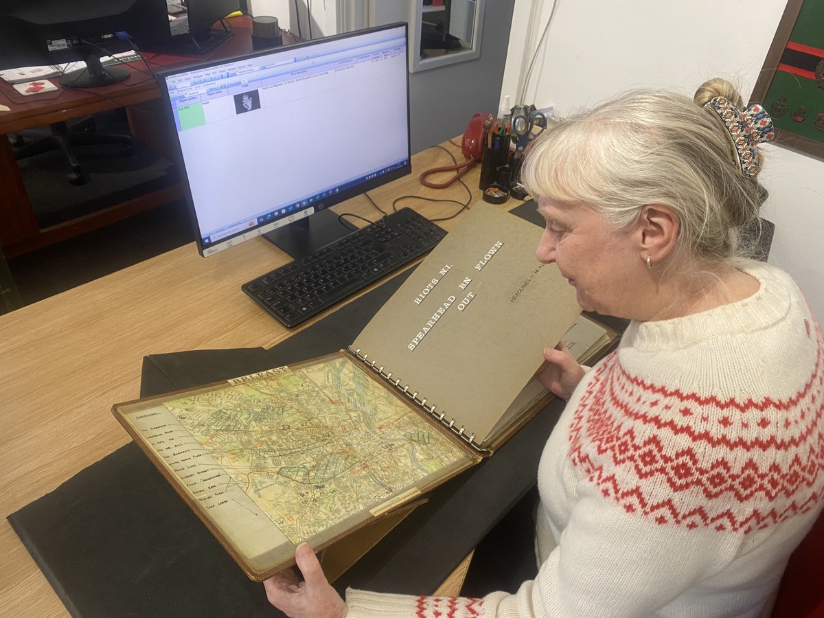 Our volunteers are working busily to catalogue the regular flow of items that are kindly donated to Bodmin Keep. This week, our collections volunteer Val Marshall accessioned a scrapbook chronicling the Army’s deployment in Belfast during the early period of The Troubles.