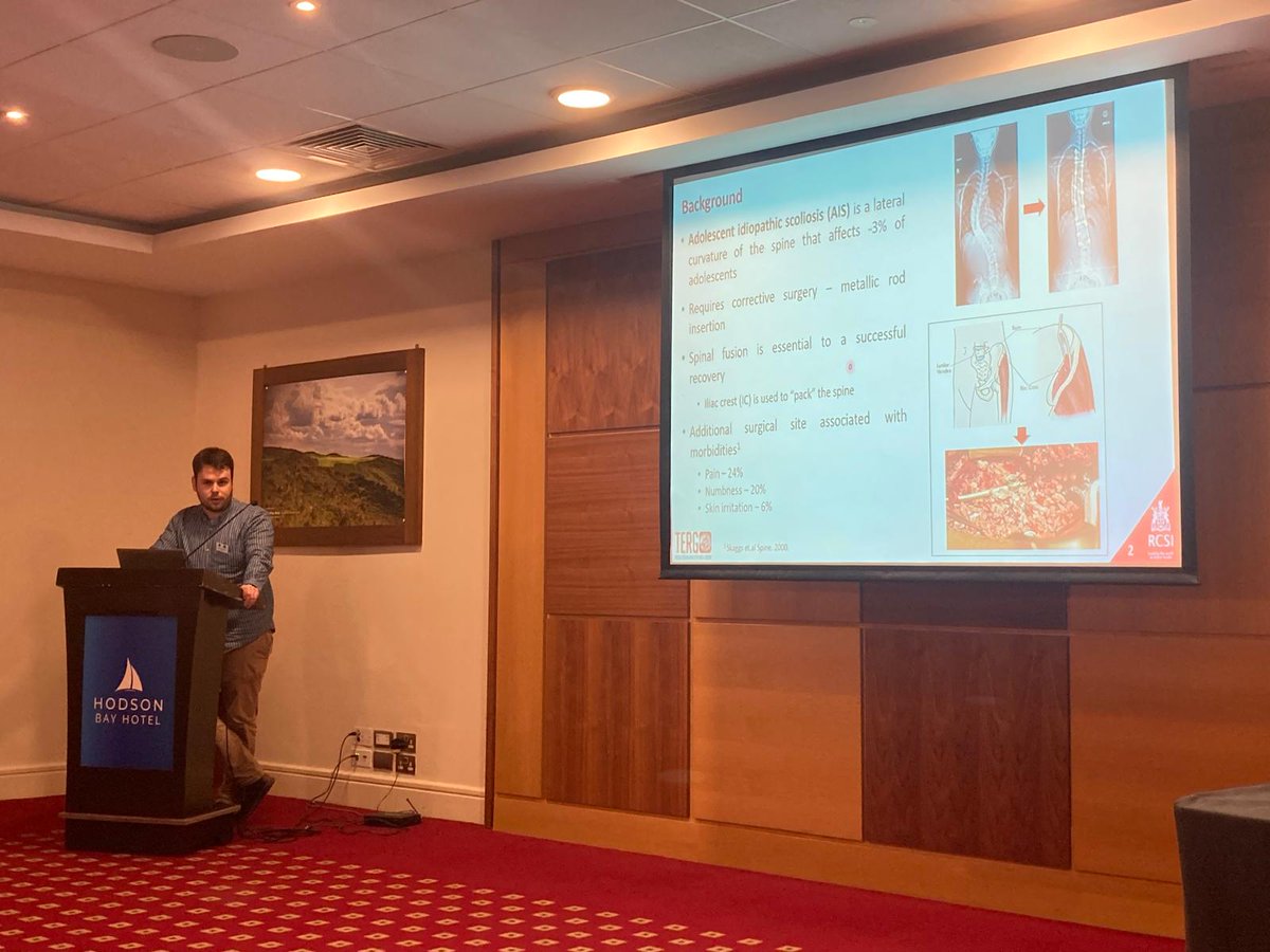 Avelino Ferreira presenting today at BinI 2025 on his research into characterisation of vertebral bone marrow MSC populations in patients with pre-adolescent idiopathic scoliosis!