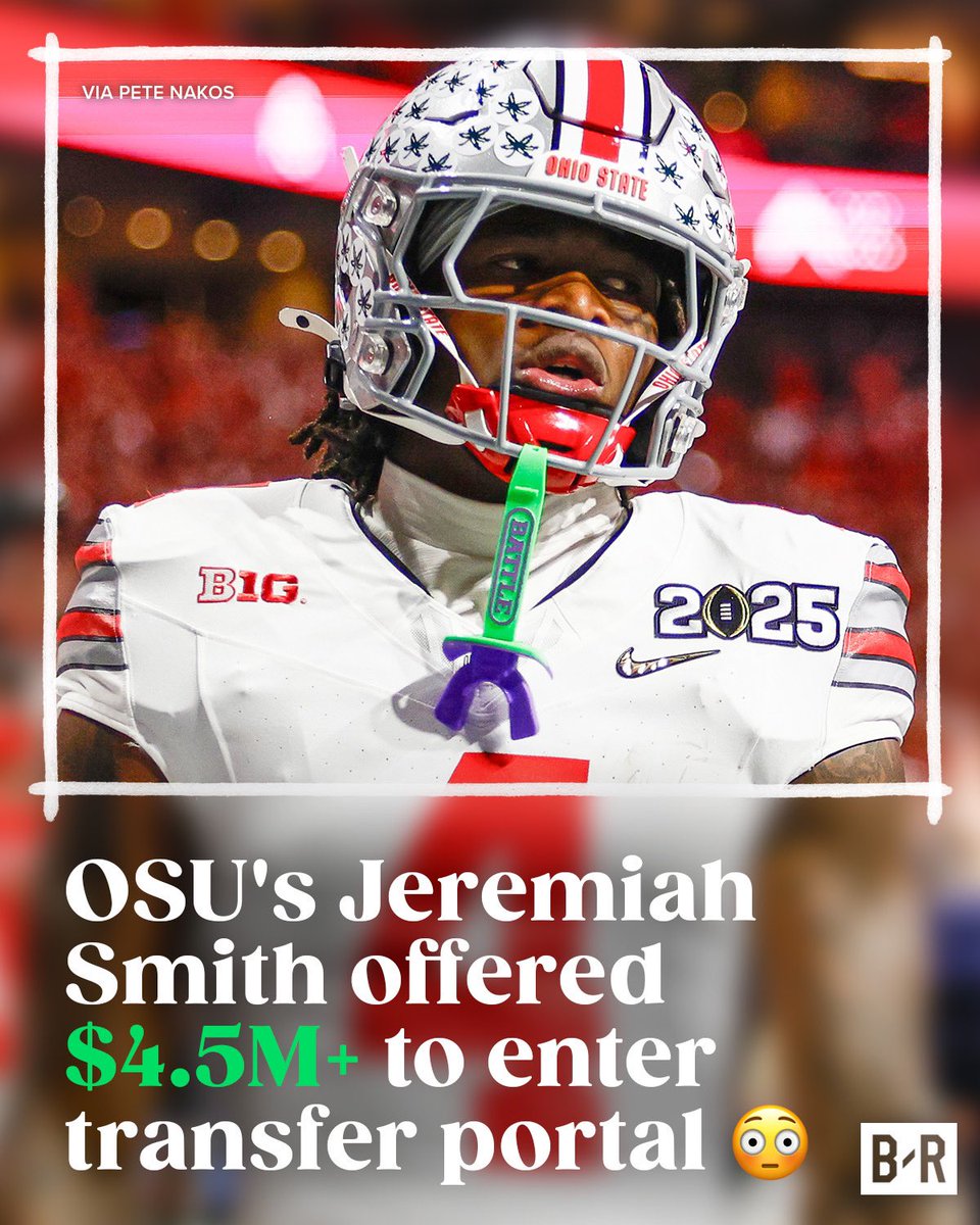 BleacherReport's tweet image. Ohio State star Jeremiah Smith receives HUGE offer to enter portal after winning the natty his freshman year 🤯

(via @petenakos)