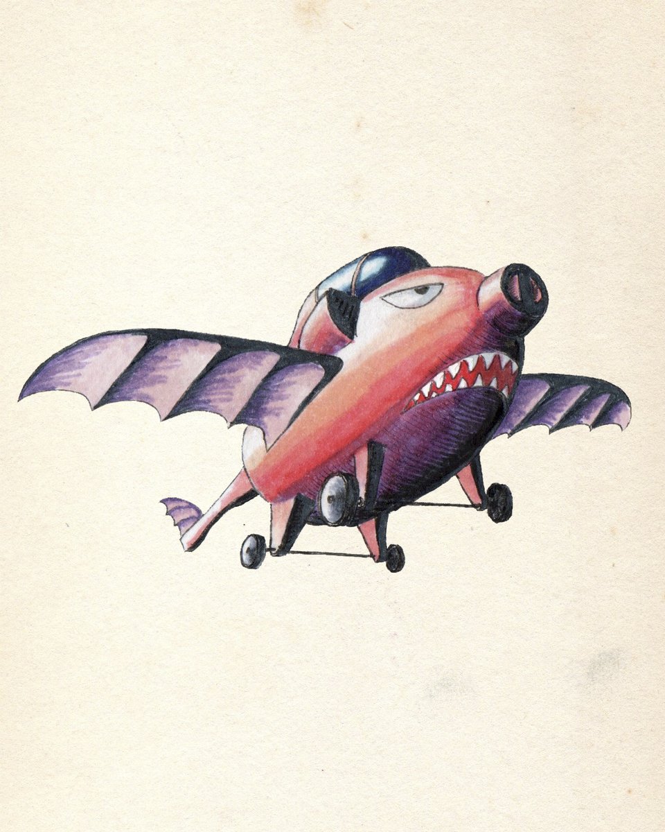 ChorilateLight's tweet photo. 🛩Flying Pigmachine🛩
The day of all sworn oaths has come, the day on when the pigs fly through the blue sky is now! All debts should be payed!!
Quick drawing of a flying pig plane for last week's @awheelerart #chaoticdrawalong !
#fantasy #art @ChaoticDraw https://t.co/XD3iTzerIz