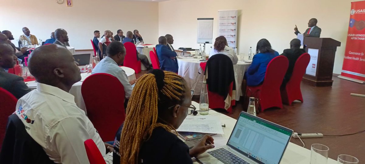 USAIDUAT's tweet photo. USAID UAT supported the Boards of Laikipia Health Service facilities to hold a roundtable chaired by H.E. Joshua Irungu, Governor of Laikipia County where discussions centred on achievements, priorities, and key service needs. #GovernanceMatters #HealthSystemsStrengthening https://t.co/Z7qHbaSVhG