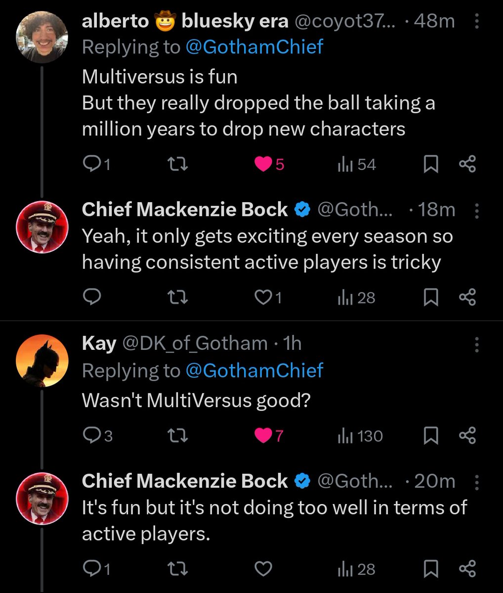 Real talk tho, Multiversus needs to bring their A game and give it 110% next season. 

It's clear judging by comments like this that the public perception of the game while not being the best ATM, is still alive and kicking.