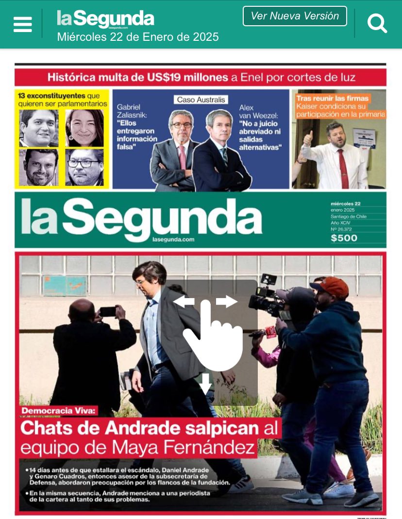 cgajardop's tweet photo. Miércoles jueves y viernes y ni una línea en @La_Segunda sobre los graves antecedentes del Caso Hermosilla-Sabaj. Seguramente no es un tema importante. https://t.co/u9c9re1Lbg