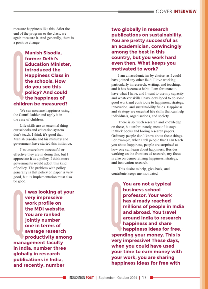 India's Happiness Professor Dr Rajesh K Pillania tweet media