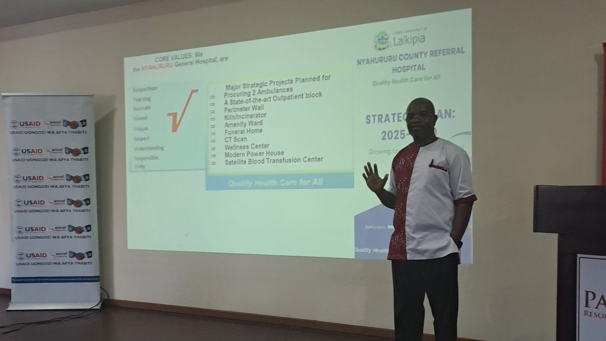 USAIDUAT's tweet photo. 🗣️ "I’ve allocated 45% of the county budget to health in FY 2024/25," noted Governor Irungu. He called on board chairs to share strategic plans, pledging support for projects like the Nyahururu Maternity Wing. #LeadershipInAction https://t.co/zoXk2DptC7