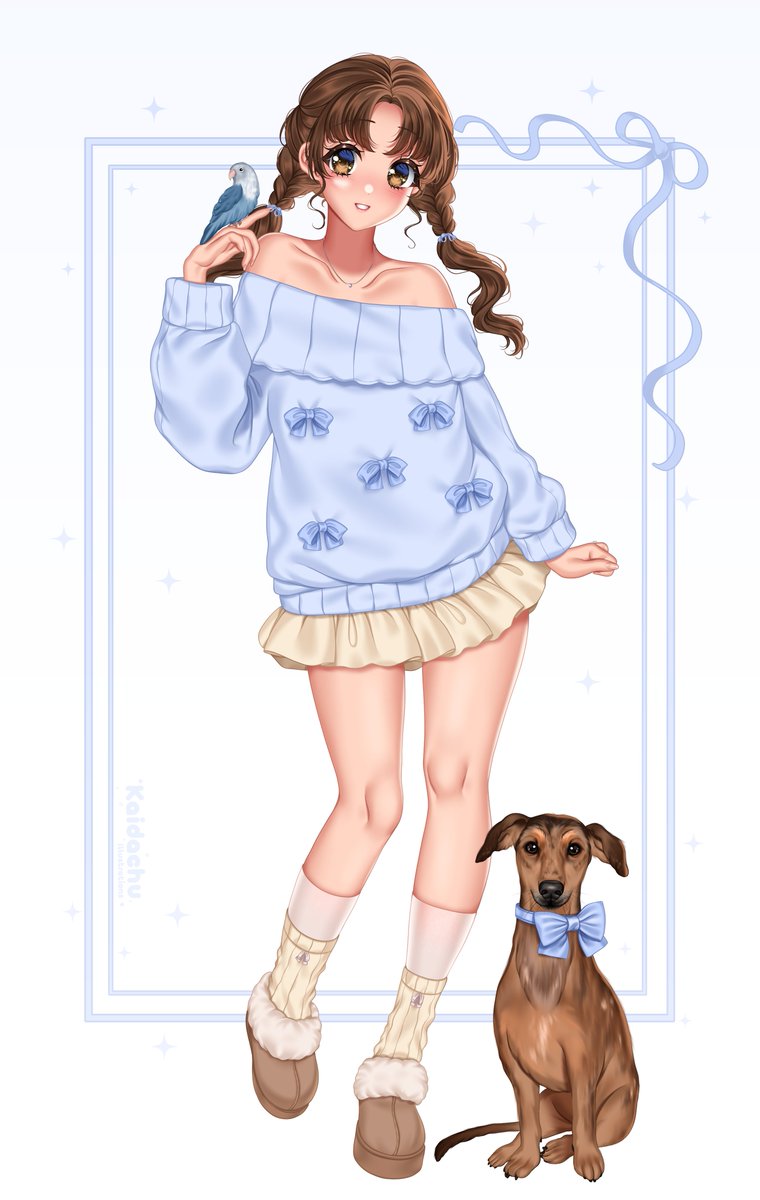 My Pets &amp; me! 💕

Meet Pietje the lovebird and Hazel the dog! 🦜🐕
Oh and me! Haha