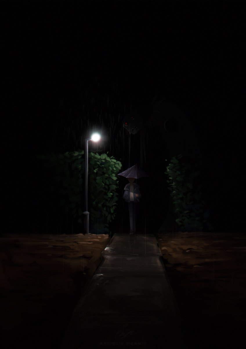 There's no telling what the night rain could hide...

#BLEACH #IchigoKurosaki #ichigofanart #creepy #digitalart #illustration