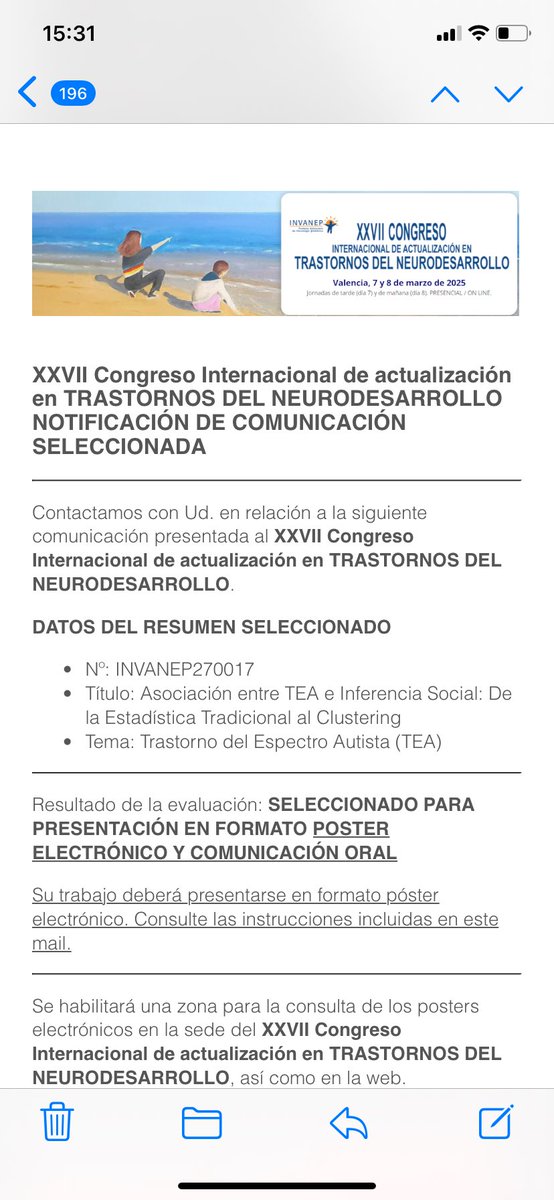 Me han aceptado la comunicación para este congreso! Es la primera vez que mis investigaciones ven la luz de manera formal #Autism #Neurodivergent #tea #Neuroscience