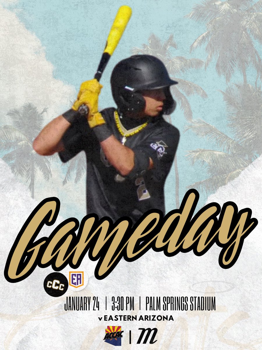 Opening Day.

🆚| Eastern Arizona College
⏰| Game 1: 3:30p | Game 2: 6:30p
📍| Palm Springs Stadium

#VamoVamo | #Familia