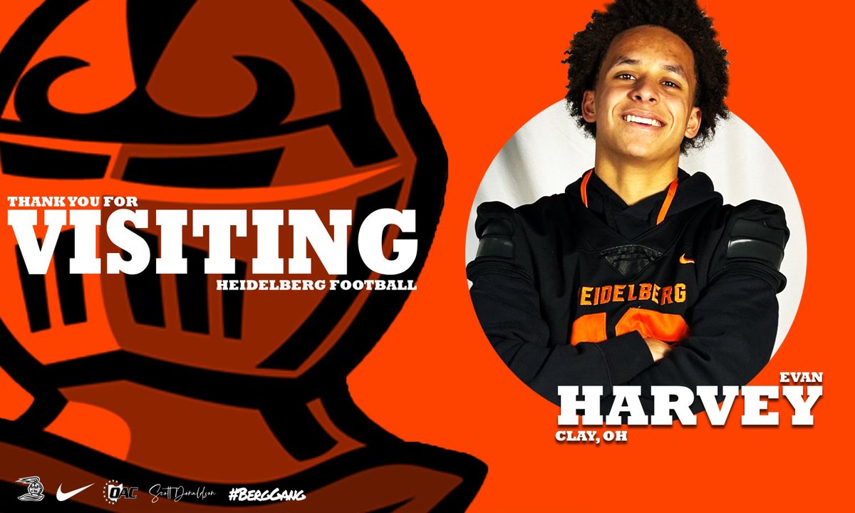 Evan Harvey (@evanharvey75) on Twitter photo After a great conversation and a great visit blessed to receive my third offer from <a href="/BergFootball/">Heidelberg Football</a> Thank you <a href="/coachjasonlewis/">Jason Lewis</a> ,<a href="/Coach_Donaldson/">Scott Donaldson</a> and <a href="/_Richmond15/">Bruh Man</a> for this great opportunity!!🖤🧡
#AGTG
<a href="/nxt1sports/">NXT 1</a> <a href="/CoachSibb/">Tyler Sibbersen</a> <a href="/CHS_EaglesFB/">Clay Eagles Football</a> @IllWillAllDay25 After a great conversation and a great visit blessed to receive my third offer from <a href="/BergFootball/">Heidelberg Football</a> Thank you <a href="/coachjasonlewis/">Jason Lewis</a> ,<a href="/Coach_Donaldson/">Scott Donaldson</a> and <a href="/_Richmond15/">Bruh Man</a> for this great opportunity!!🖤🧡
#AGTG
<a href="/nxt1sports/">NXT 1</a> <a href="/CoachSibb/">Tyler Sibbersen</a> <a href="/CHS_EaglesFB/">Clay Eagles Football</a> @IllWillAllDay25