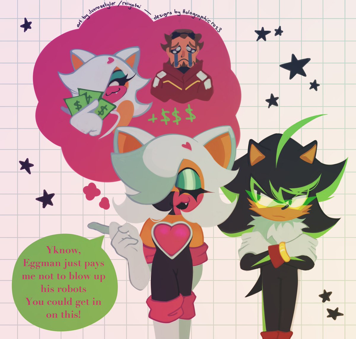 iluvrosetyler's tweet photo. just a little thing while I get on with my bigger piece HHOORAY #ranboofanart #ranboolive #rgbtrio #sonicfanart #RougeTheBat https://t.co/uSckNLddSy