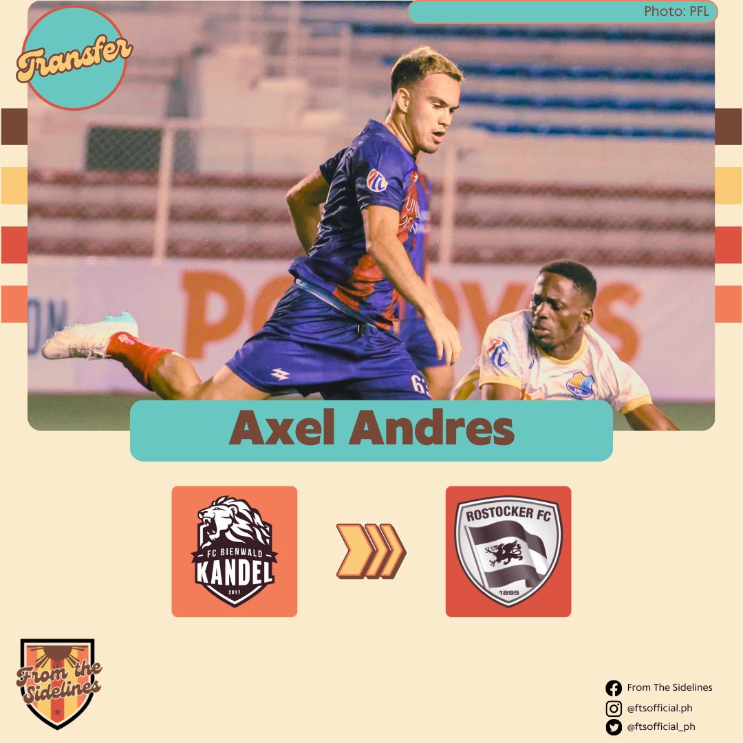 ftsofficial_ph's tweet photo. #Transfer: Former Davao player Axel Andres (20) will now head to Rostocker FC after half-a-season with FC Bienwald Kandel.
The young midfielder had featured in five PFL matches for Davao in 2024, and will now add depth to the NOFV-Oberliga Nord side.
#AxelAndres #RostockerFC https://t.co/ItlF2aNZtt