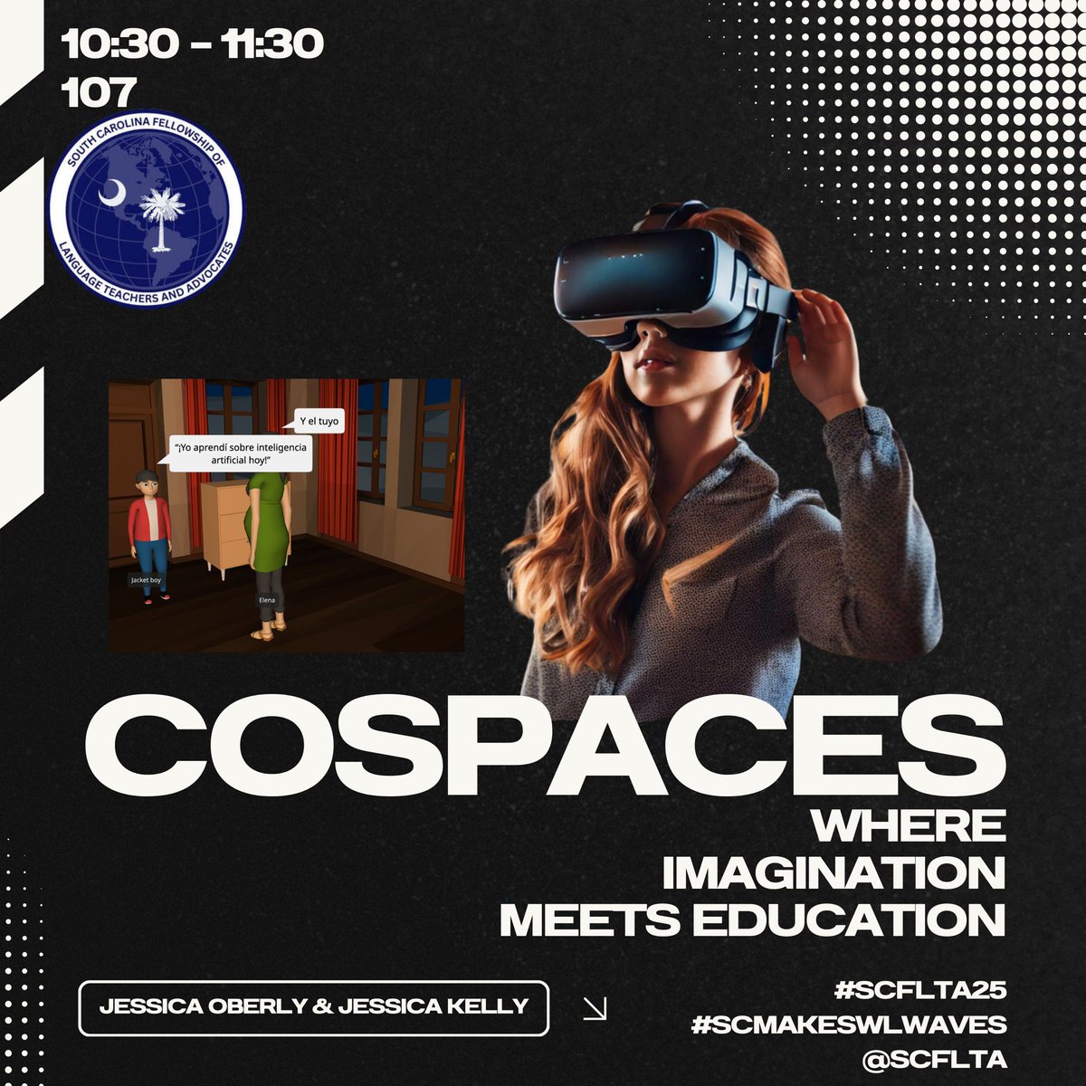Come check out Round 2 of the sessions about @cospaces_edu with <a href="/joberlyoberly/">Jessica Oberly</a> and <a href="/SenoraKellyRBHS/">Jessica Kelly</a> #scflta25 #SCMakesWLWaves