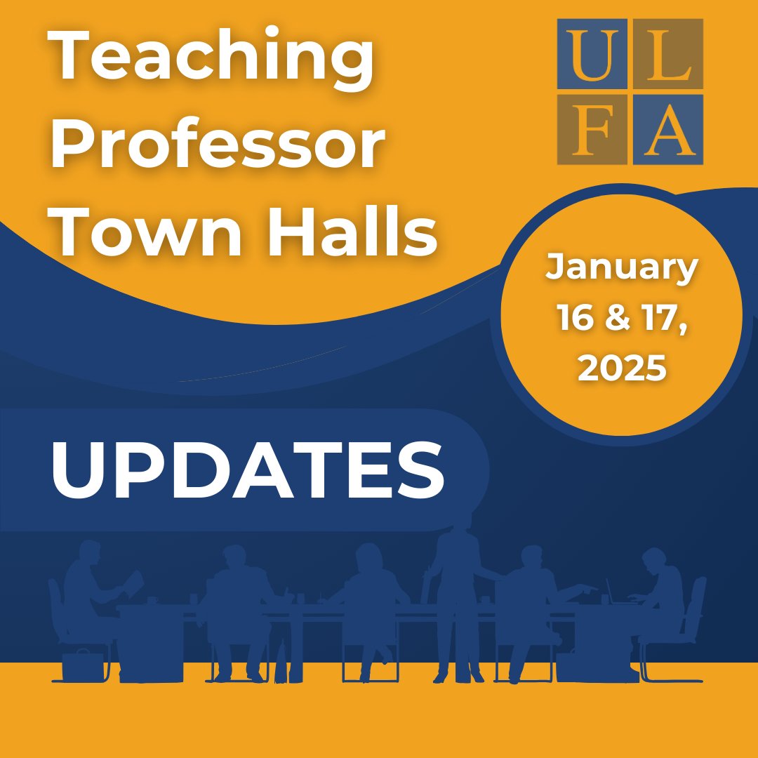 On January 16th and 17th, 2025, ULFA hosted its seventh and eighth Bargaining Town Halls in the current round of negotiations toward a new Academic Staff Collective Agreement (ASCA).

Read more here: ulfa.ca/ulfa-update-on…