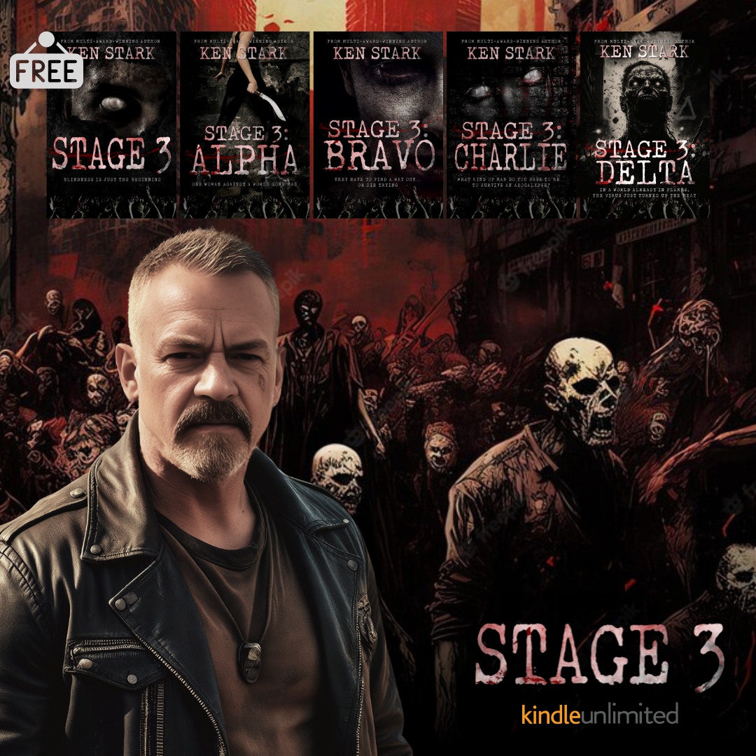 PennilessScribe's tweet photo. The storm of madness raged, and the world was torn apart.

The Stage 3 series - "A roller coaster of unstoppable horror!"
https://t.co/mDnVLBtVZi
All books are FREE on Kindle Unlimited

#FreeBook #FREE #stage3series #zombie #HORROR #zpoc #mustread #zombies #apocalypse #survival https://t.co/2V3ZK7RLq7