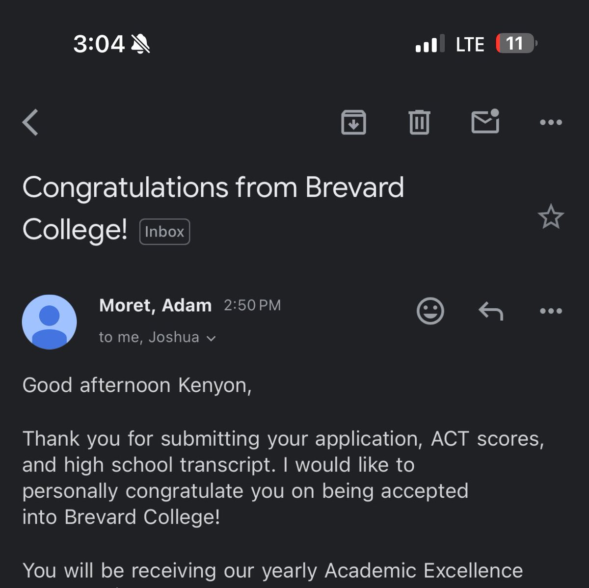 kenyonnichols__'s tweet photo. Excited to say I’ve been accepted to Brevard College! https://t.co/XYTHAlqLGs