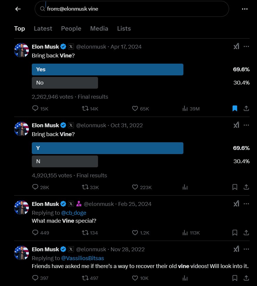 0xSweep's tweet photo. VINE is owned by X.

The $VINE holdings are donated to X.

Elon Musk has been actively speaking on VINE.

Rus returns from the dead.

It all adds up.

The perfect storm. https://t.co/BPVnbu7O69