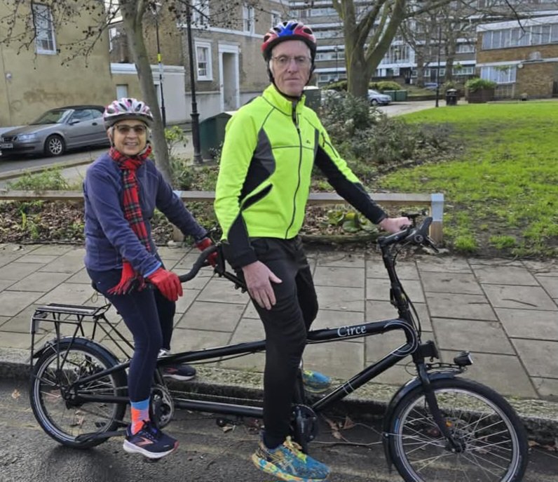 Akhtar and Michael have our Circe tandem. "Thank you very much for the lovely tandem.  Feel very blessed to ride the new tandem.  Tourists took a lot of snaps of us as it was such a lovely day.  Very grateful." See more photos of their ride through London on our Facebook group.