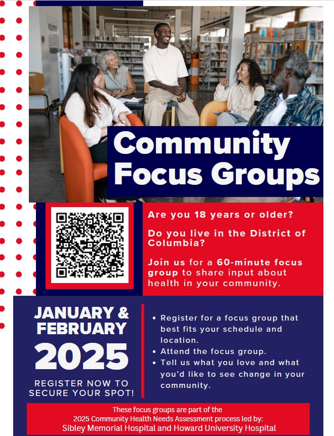 CMRobertWhiteDC's tweet photo. 🗣️ DC residents in Wards 1, 4, 5, 7, and 8—your input is needed! Join a focus group for the @HowardU Hospital & Sibley Memorial Hospital @HopkinsMedicine Health Needs Assessment. 🏥
💵 $25 gift card + light meal.
📅 Sessions next week.
See flyer for details!
#DCHealth https://t.co/ItaMNQUEZG