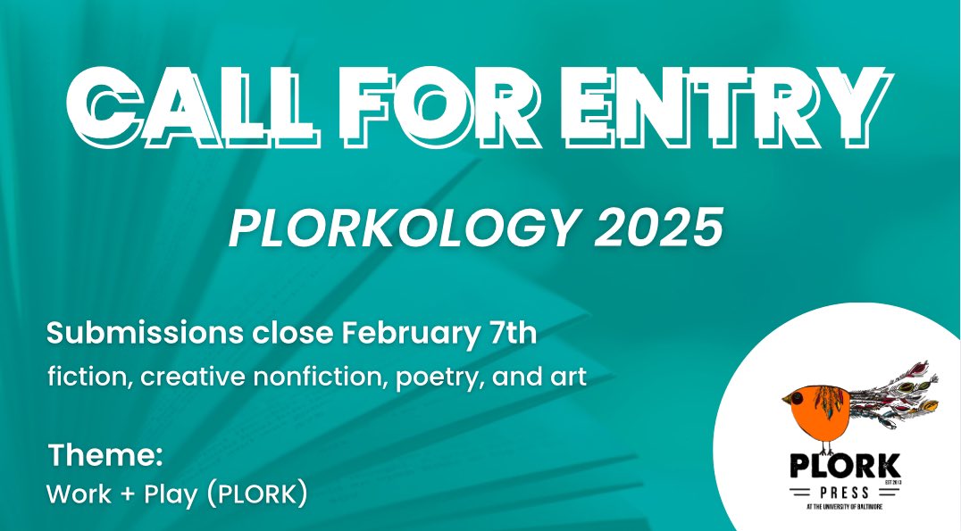 Plorkology 2025 is OPEN for submissions! 📚

We are anxious to read your work! 🗓️ Submit by February 7th. plorkpress.wordpress.com/submit/

#callforwriters #callforartists #writingcommunity #litmags #opensubmissions #literaryjournal #getpublished